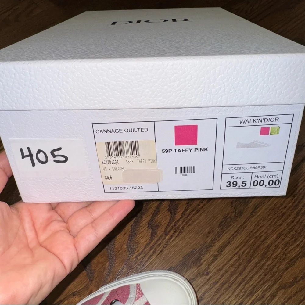 Size 9.5 Christian Dior Walk'n'Dior Canvas Sneakers Pink - Picture 13 of 14